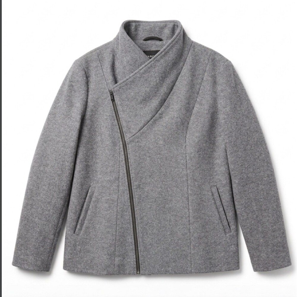 MARCELLA NYC Gray 100% Virgin Wool Moto Jacket Coat XXL NWT New With Tags